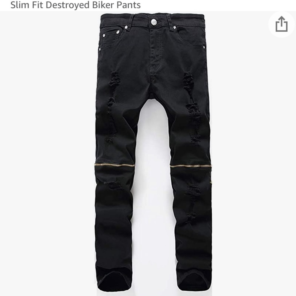 Men slim biker jeans